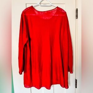 Eileen Fisher cayenne coloured linen sweater